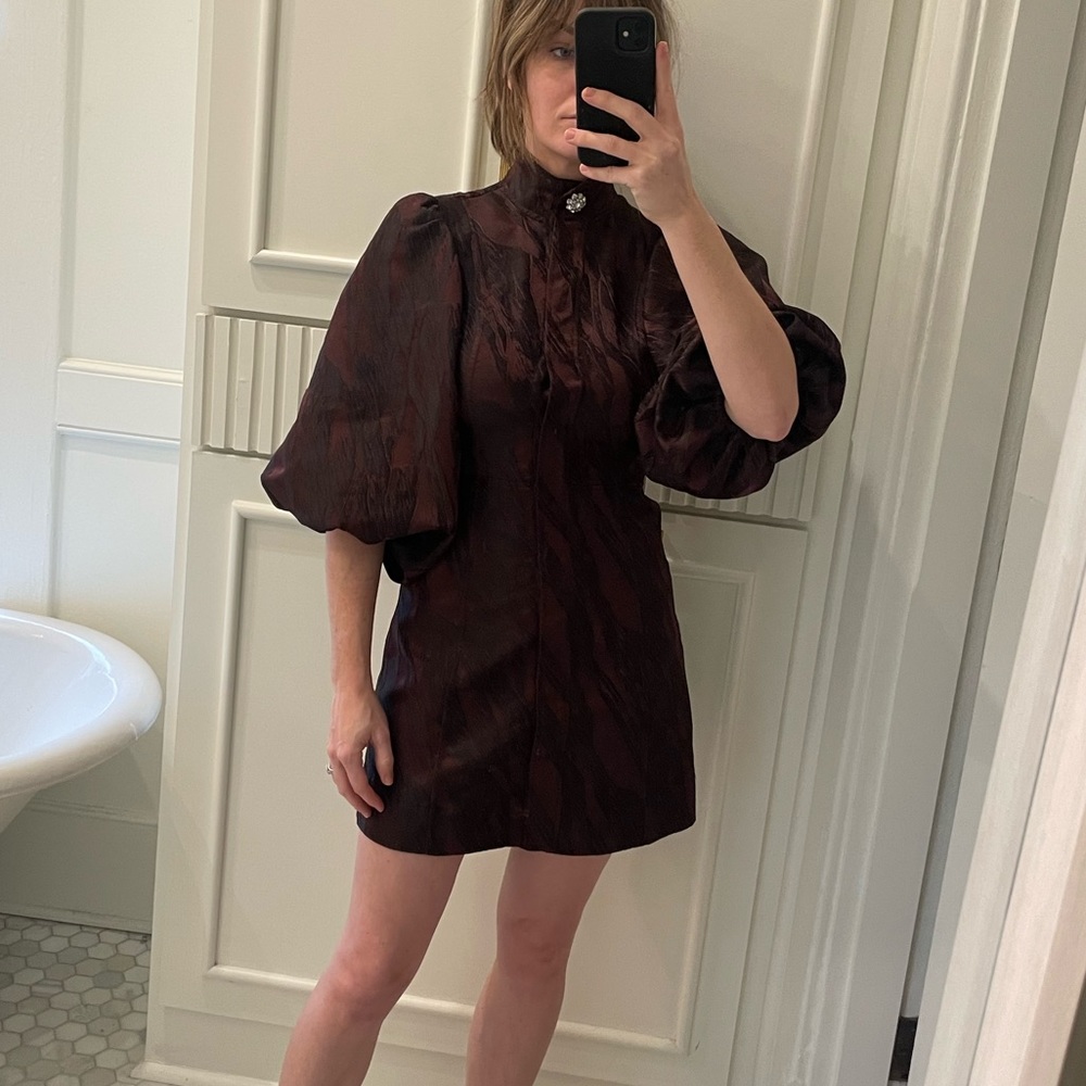 Ganni Jacquard mini dress